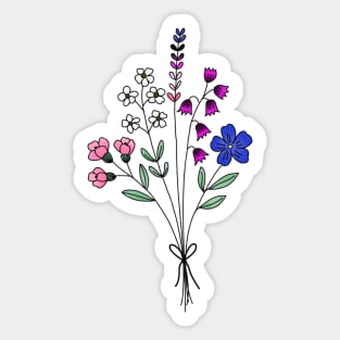 Subtle genderfluid flower bouquet Sticker